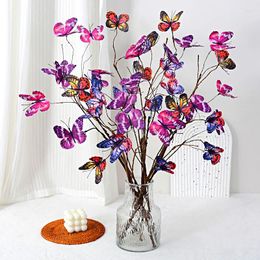 Decorative Flowers Simulation Dead Branch Butterfly Plants Fake Arrangement Decoration Wedding Party Bouquet Accessories Pography Props