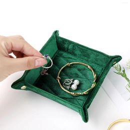 Jewellery Pouches Fashion Gift Bedside Watch Coin Folding Tray Box Velvet Organiser Mainland China