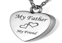 Whole engraving of the father heartshaped bottle of the ashes of the jar urn cremation necklace funeral Jewellery memorial pend2180083