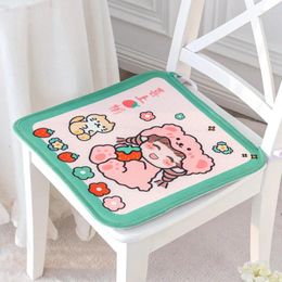 Pillow Ice Silk Breathable Chair Summer Home Cool Cover Office Sedentary Student Cartoon Cute Non-slip Stool BuPad