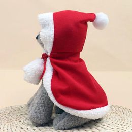 Dog Apparel Cat Santa Hat Cloak Pet Cosplay Costume Xmas Kitten Puppy Red Caps Clothes Party Mantle Dress Up Christmas Clothing