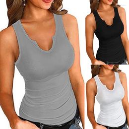 Women's Tanks Sleeveless V-neck T-shirt Vest Summer Sexy Slim Exercise Fitness Tank Tops Elastic Suspender Pullover