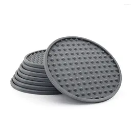 Table Mats Cleaning Coffeee Cup Mat Durable With 1 Rack Non-Slip Set Tabletop Decor Silicone