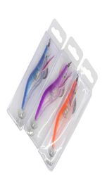 Top Quality 10cm 125g LED Electronic Luminous Squid Jig Night Artificial Fishing Wood Shrimp Lure Squids Light Jigs Lures5929304