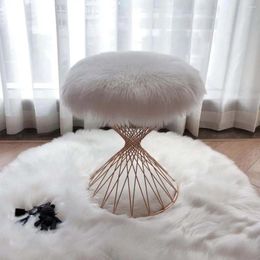 Carpets 30cm Fluffy Round Rug For Living Room Soft White Anti-slip Floor Mat Bedroom Kid Decoration Thicker Pile