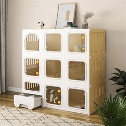 Cat Carriers Home Cage House Luxury Villa Litter Box Toilet Integrated Modern Small Apartment Cabinet Pet Supplies
