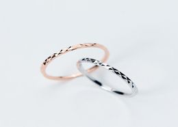 Genuine 925 Sterling Silver Rings Women Plain Simple Ring Birthdays Gifts Fashion Rose Gold Italian Jewellery Gift to Girls size 4 4272507
