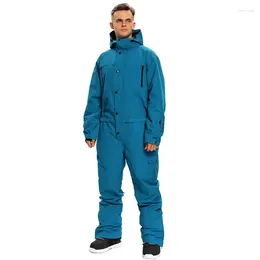 Skiing Jackets 2024 Waterproof Man Snow Jumpsuit Winter Men One Piece Ski Suits Sport Overalls Snowboard Male Outdoor Snowboarding Clothes