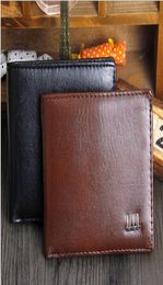 DHL 30PCS New Vintage PU Mens Wallets Fine Bifold Brown Black PU Leather Credit Card Cool tri fold Wallet for men9288341