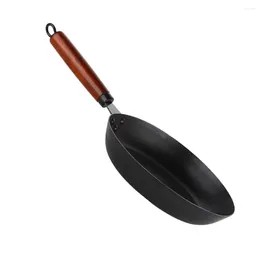 Pans Frying Pan Round Bottom Wok For Stove Fried Eggs Home Induction Wood Non-stick Nonstick