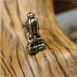 Decorative Figurines Yin Solid Brass Fengshui Handcraft Durable Car Decoration Copper Crafts Buddha Pendant Desktop Ornaments Miniature