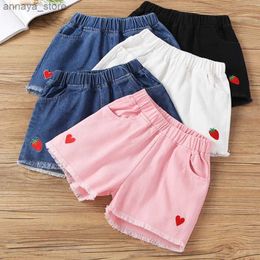 Shorts IENENS childrens baby girls summer denim clothing shorts jeans childrens girl casual shorts baby bottomL2405L2405