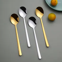 Spoons 1pcs Stainless Steel Coffee Spoon Long Handle Ice Cream Dessert Tea For Picnic Drinkware Tableware Kitchen Set Supply