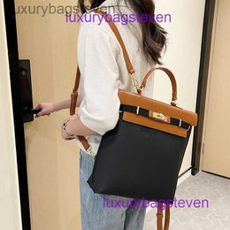 Retro Hremms High End Kelyys Tote Bags Designer 2024 New High End Small and Large Capacity Backpack for Womens Leisure Versatile Canvas Bag Commuting Have Real Logo