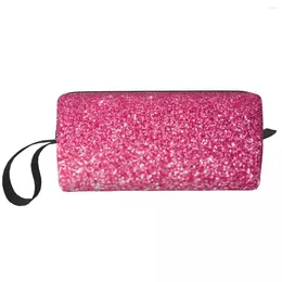 Storage Bags Pink Glitter Sparkle Diamond Travel Toiletry Bag Bling Crystal Rhinestone Makeup Cosmetic Organiser Beauty Dopp Kit