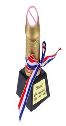 Creative Penis Trophy Novelty Golden Birthday Gifts Hen Stag Party Trophy Funny Prop Toys Unique Bachelorette Party Accessories3327727