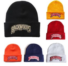 Party Hats Unisex Knitted Hat Beanies Backwoods Lettering Cap Women Winter For Men Warm Fashion Solid Hiphop Beanie Caps4691646