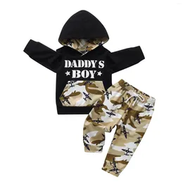 Clothing Sets Aeroplane Printed Toddler Baby Boys 2pcs Clothes Set Long Sleeve Hoodies With Pocket Pants Casual Outfit For 1 2 Years