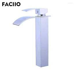 Bathroom Sink Faucets FACIIO Water Taps Waterfall Faucet Chrome Basin Mixer Tap Cold And Torneira YD-1029