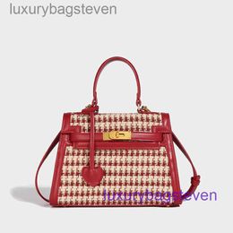 Counter Original 1:1 Hremms Kelyys Tote Bags Wedding Bag Female Bride 2024 New High End Red Small and Luxury Crossbody Handbag with Real Logo