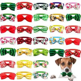 Dog Apparel 50pcs Fruit Style Bowtie Summer Mix Colour Pet Cat Small Bow Ties Puppy Collar Grooming Accessories