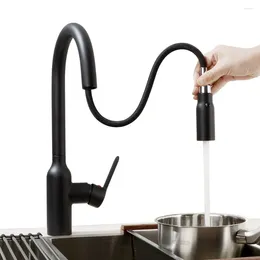 Kitchen Faucets Black & Chrome Pull Out Tap Head Sink Water Mixer Faucet Magnetic Secure Dual Function