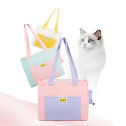 Cat Carriers Canvas Outgoing Handbags Durable Breathable Foldable Shoulder Bags Exposed Carrier