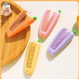 Baobao cartoon wide teeth mini portable folding comb Girls dormitory small comb hair plastic comb