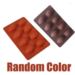 Baking Moulds Random Color 8 Easter Egg Shape Cake Mold Silicone Soap Mould Chocolate Decoration