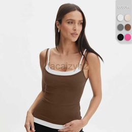 Women's T Shirt sexy Tees Summer women's new pure desire sexy camisole with spicy girl fake two Y2K tops for wearing outside tops