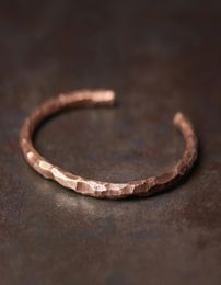 Solid Copper Hand Hammered Metal Bracelet Rustic Forged Do old Punk Cuff Bangle Viking Handmade Jewellery Unisex Gift for her him Y29801263