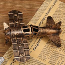 Decorative Figurines 1Pcs Wrought Iron Airplane Model Vintage Metal Ornaments Nativity Crafts