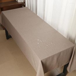 Table Cloth Solid Color Single-layer Bamboo Cotton Linen Tablecloth Cover Rectangular