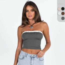 Maglietta da donna magliette sexy nuove y2k top femminile con un ombelico esposto reggiseno, vestibilità slim, una canotta con colori contrastanti, top sexy piccy girl, top estivi