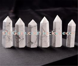 Nice 65cm85cm Natural White Polished Turquoise Prism Wand Marble Howlite Crystal Obelisk Quartz Point Specimen Healing Stone Hi6571834