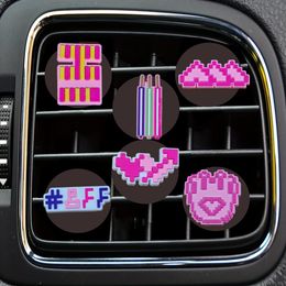Car Key Pink Battery Cartoon Air Vent Clip Outlet Per Conditioner Clips Freshener Drop Delivery Otfeh