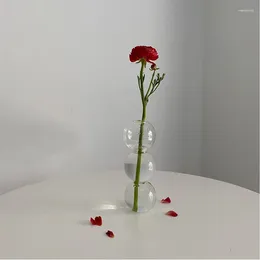 Vases Glass Flower Vase For Home Decor Decorative Flowers Arrangement Table Ornaments Handmade Nordic