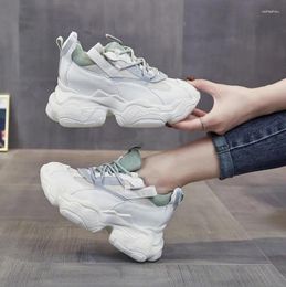 Casual Shoes 2024 Spring Women's Chunky Sneaker Height Increasing Breathable Mesh Platform Autumn Women Sneakers