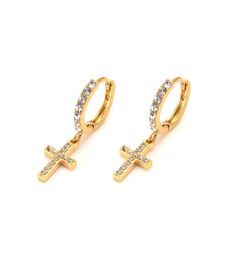 Solid Gold GF fine Charm Many CZ Inlay Earrings for Women Girl Special Design Christian party Jewelry God Bless women7253648