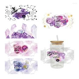 Window Stickers UV DTF Halloween Transfer Happy Juice Printed Sticker For The 16oz Libbey Glasses Wraps Bottles D4814