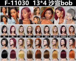 Cabelo Humano Highlight Bob #4/27 99J Honey Blonde Ombre Brown Straight Lace Front Wig Short Bobo Wigs 13x4 Piano Human Hair Wig For Women Pre Plucked With Baby Hair 150%