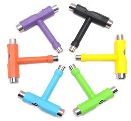 100pcs Skate T TOOL Skateboard Scooter Longboard Tools Kick Scooter Mini T Wrench Spann Allinone Skate Tools5479109