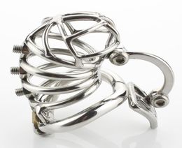 Device Unique Design Stainless Steel Cock Cage With Arc-Shaped Scrotum Massage Stimulate Ring Penis Belt Sex Toys7379238