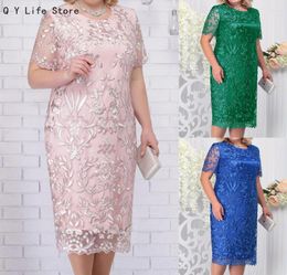 Party Dresses Oversized Elegant Formal Dress Women's With Patchwork Embroidered Lace Slim Fit Cocktail Summer For Wedding