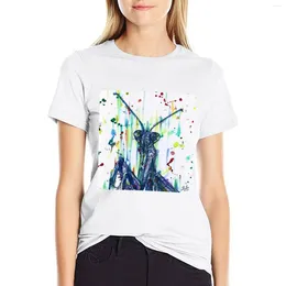 Women's Polos PRAYING MANTIS Watercolour And Ink Portrait.2 T-shirt Short Sleeve Tee Summer Clothes Dress For Women Graphic