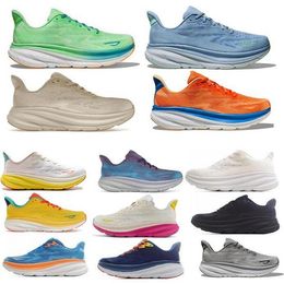Clifton 9 White Running Shoes For Mens Woman Hok Hola One Cliftons Run Olive Purple Seafoam Wide Vibrant Orange Bounce Sneakers Size 5 - 12