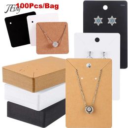 Decorative Plates 100pcs/Pack Kraft Paper Earrings Necklaces Display Card Jewellery Packaging Self-Seal Cardboard Hang Tag