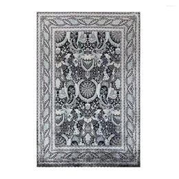 Carpets Silk Rug Black Turkish Design Handmade Rugs Oriental Soft Size 4'X6'