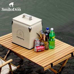 SmiloDon Outdoor Cooler Ice Box Incubator FreshKeeping Hard Vehicular Portable Camping Refrigerator Food Preservation Tools 240430
