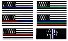 Thin blue line Flag direct factory whole 3x5Fts 90cmx150cm Law Enforcement Officers USA American police3563037